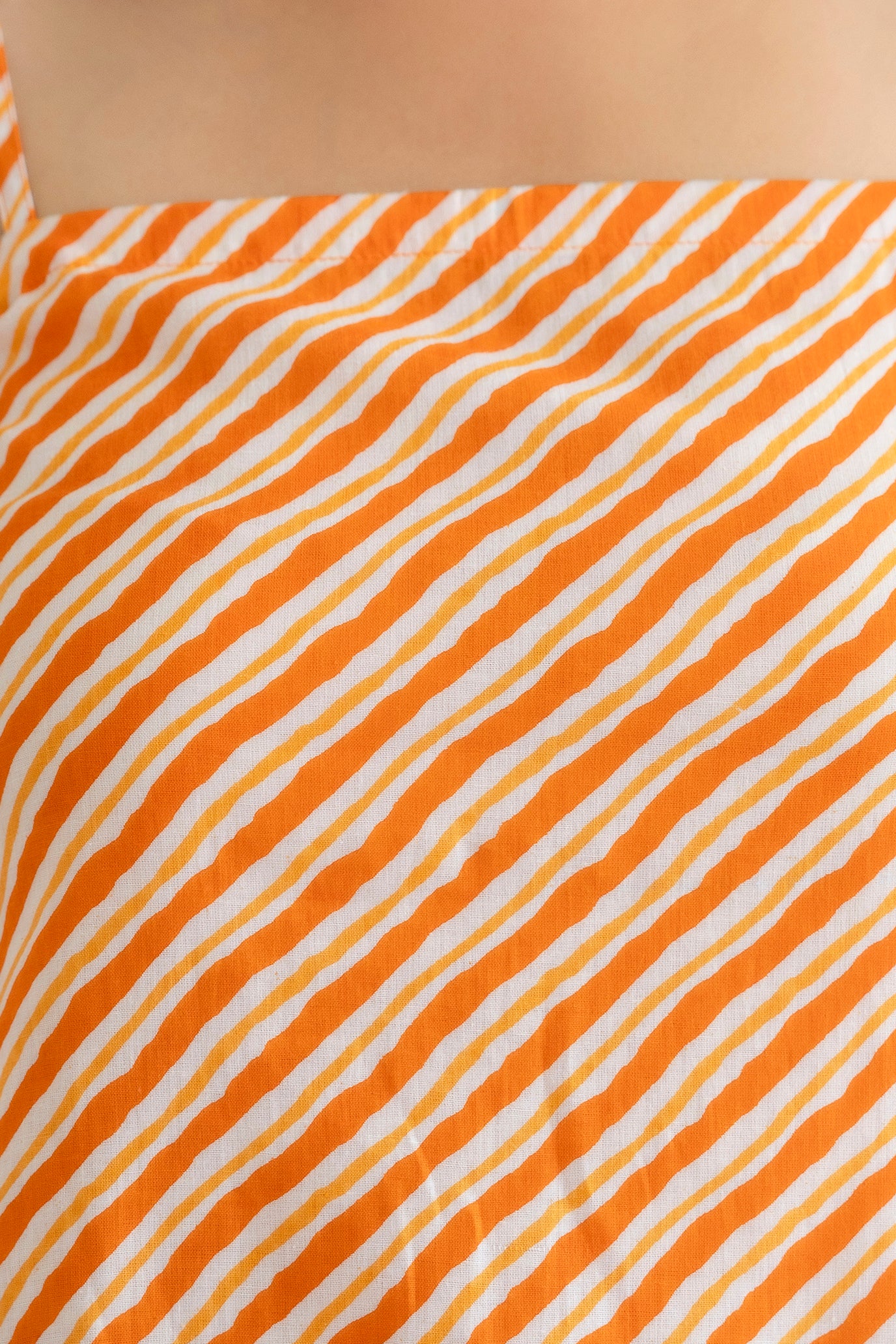 Mohini Orange Striped Sleeveless Corset Kurti - View 3