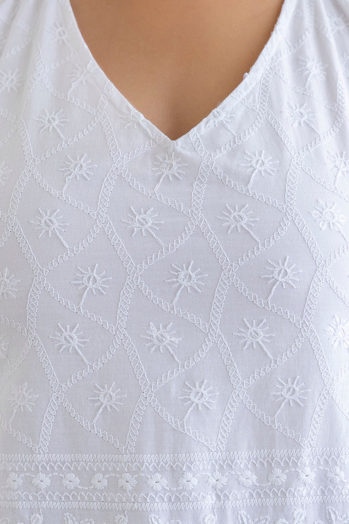 "Mohini Chikankari Halter-Neck Backless Kurti"