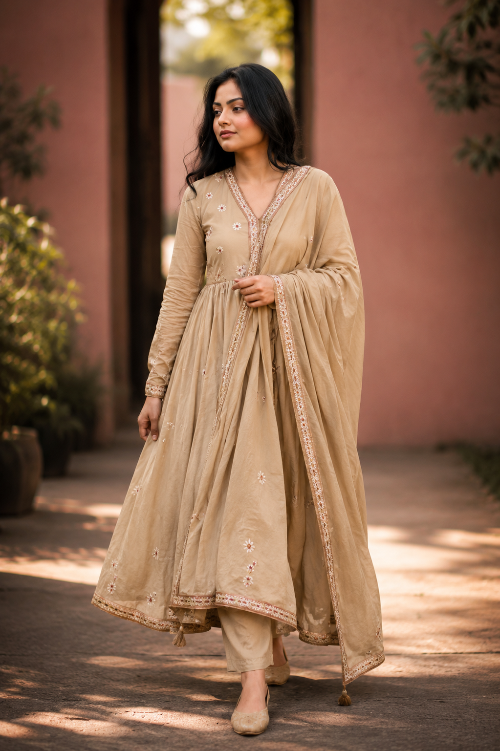 cotton kurta pant set with dupatta