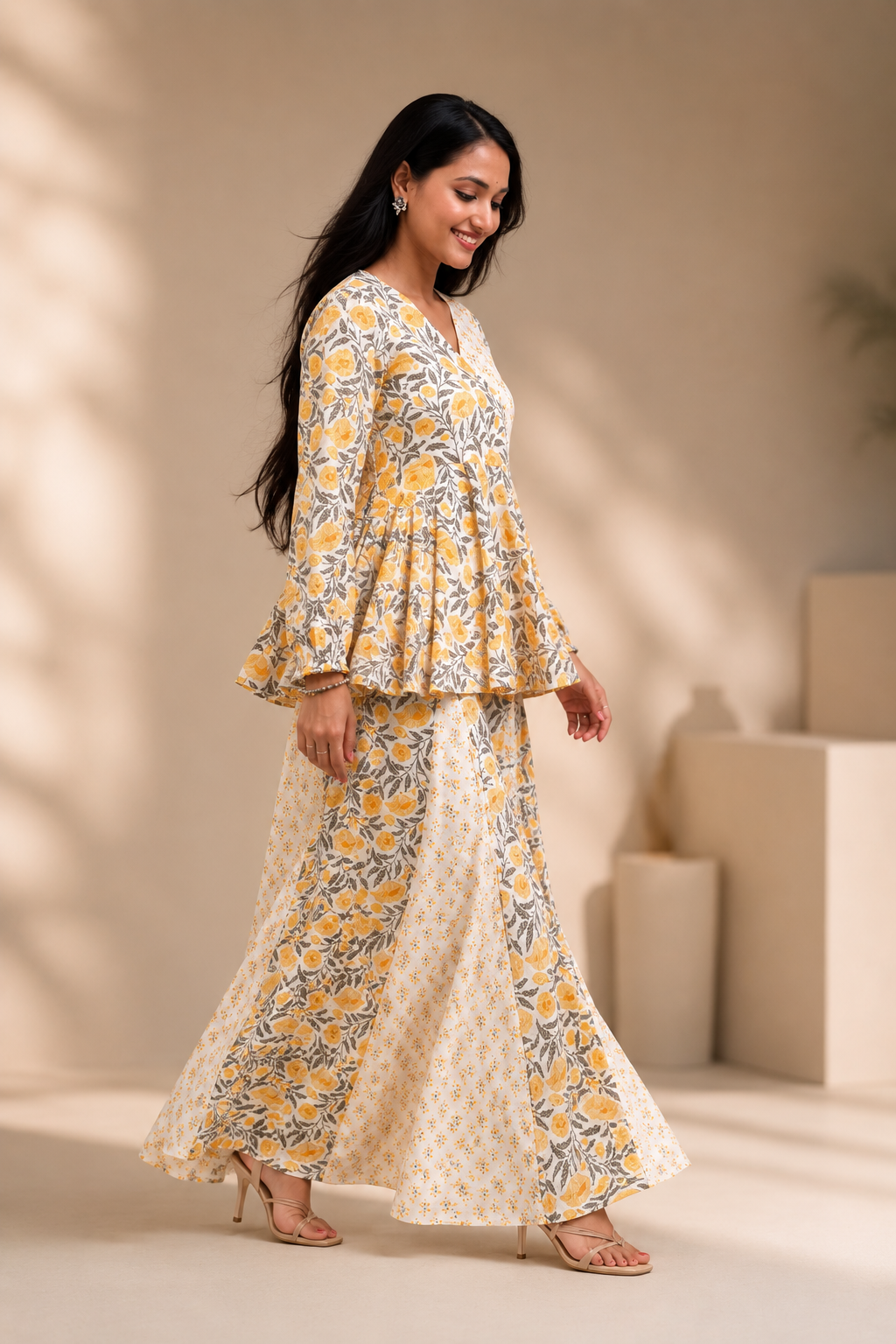 peplum top palazzo set
