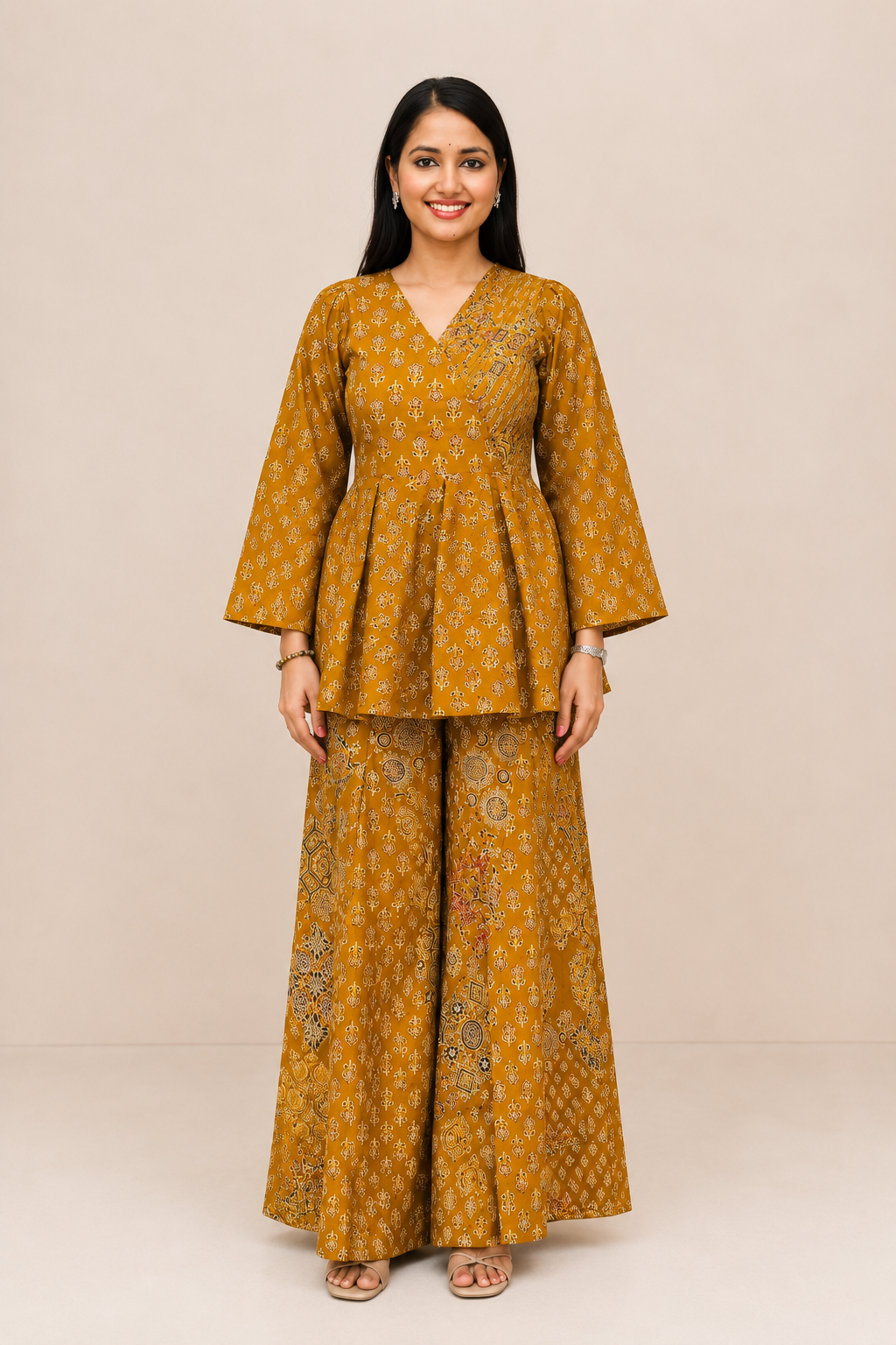 peplum top palazzo set
