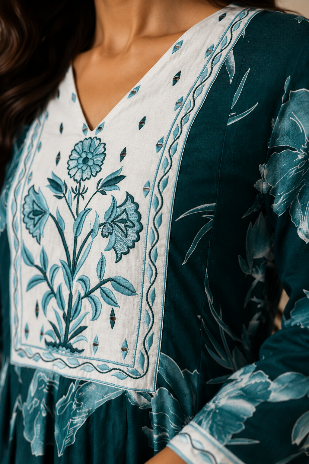 teal cotton dress
