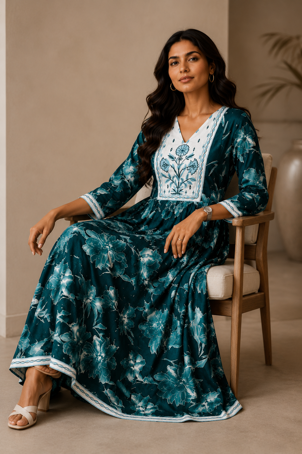 floral maxi dress cotton