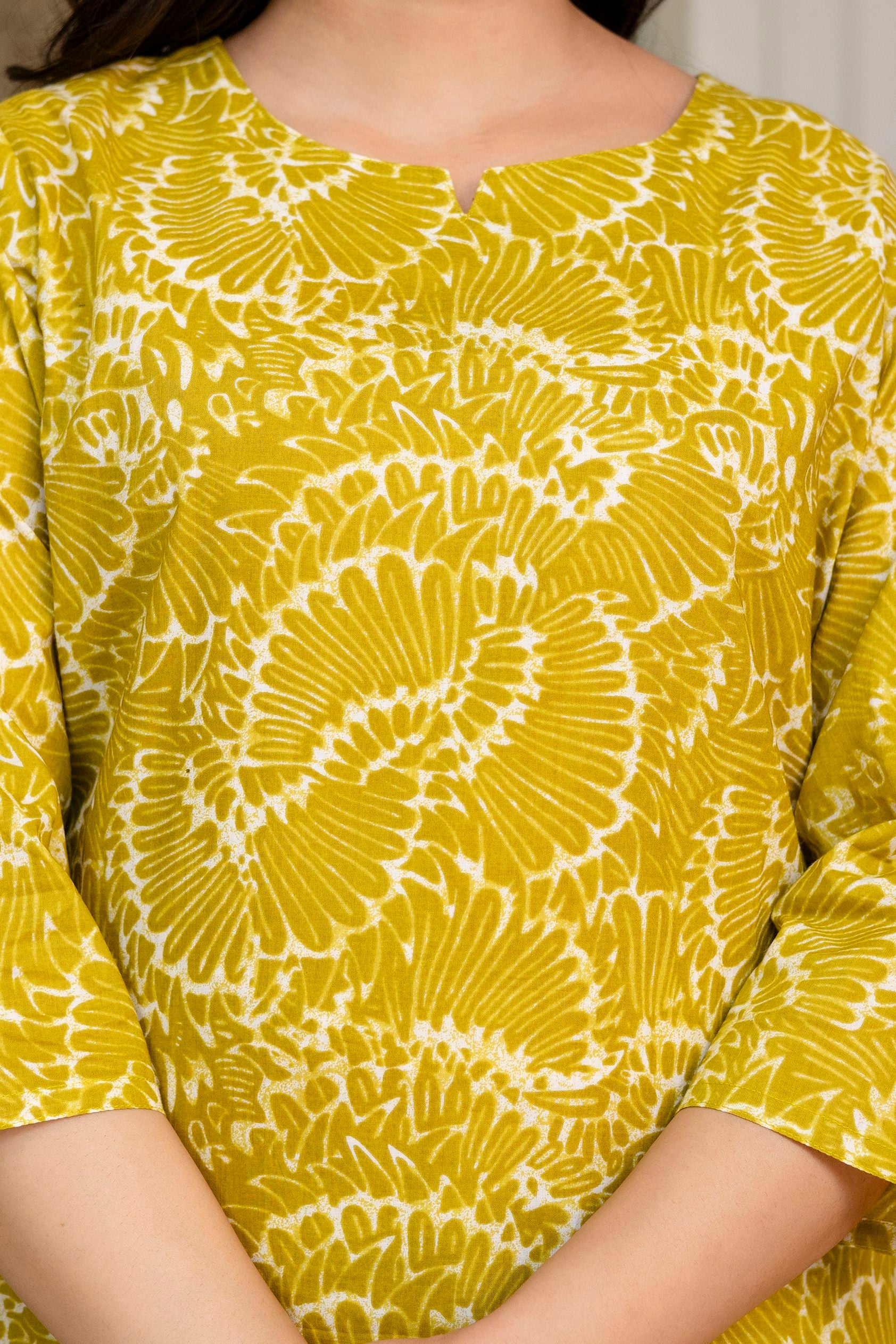 "Vidhi Marigold Yellow Printed Cotton Co-ord Set"