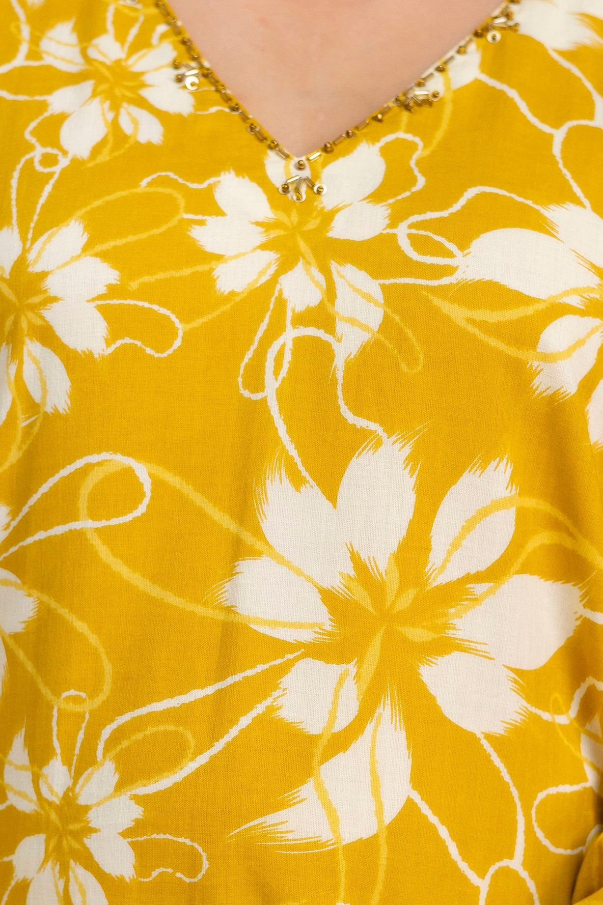 "Vrati Yellow Floral Printed Cotton Co-ord Set"