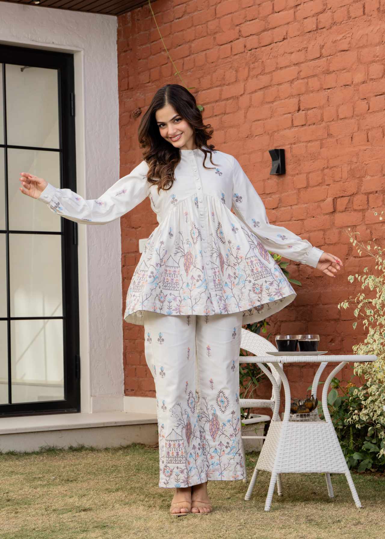 Buy Luxury Festive White Embroidered Co-Ord Set for Women Online