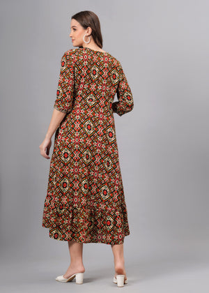 Ivaya Multicolor Cotton Anarkali Kurti
