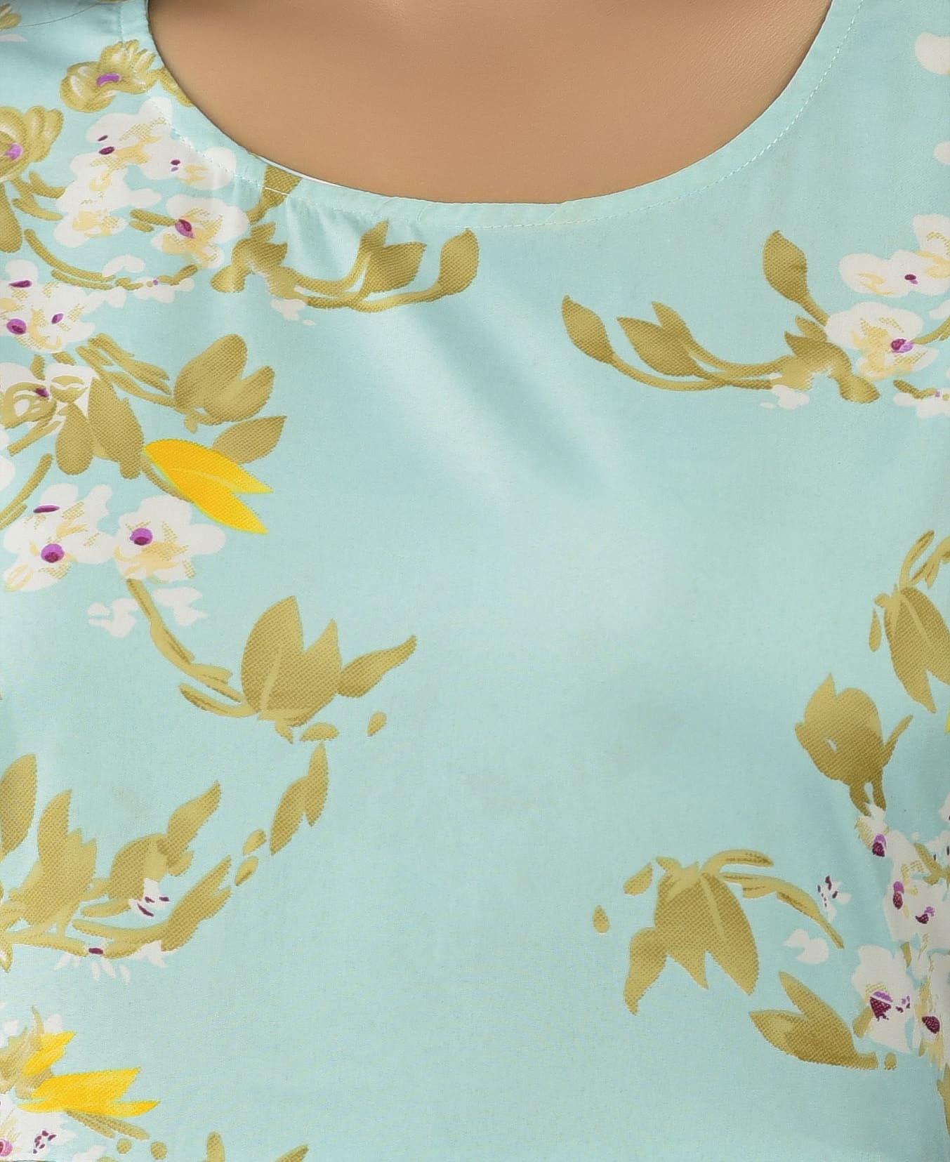 Selene Aqua Blue Floral Maxi Dress - View 4