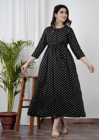 Avira Black Belted Anarkali Kurti