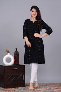 Noor Black Chikankari Kurti
