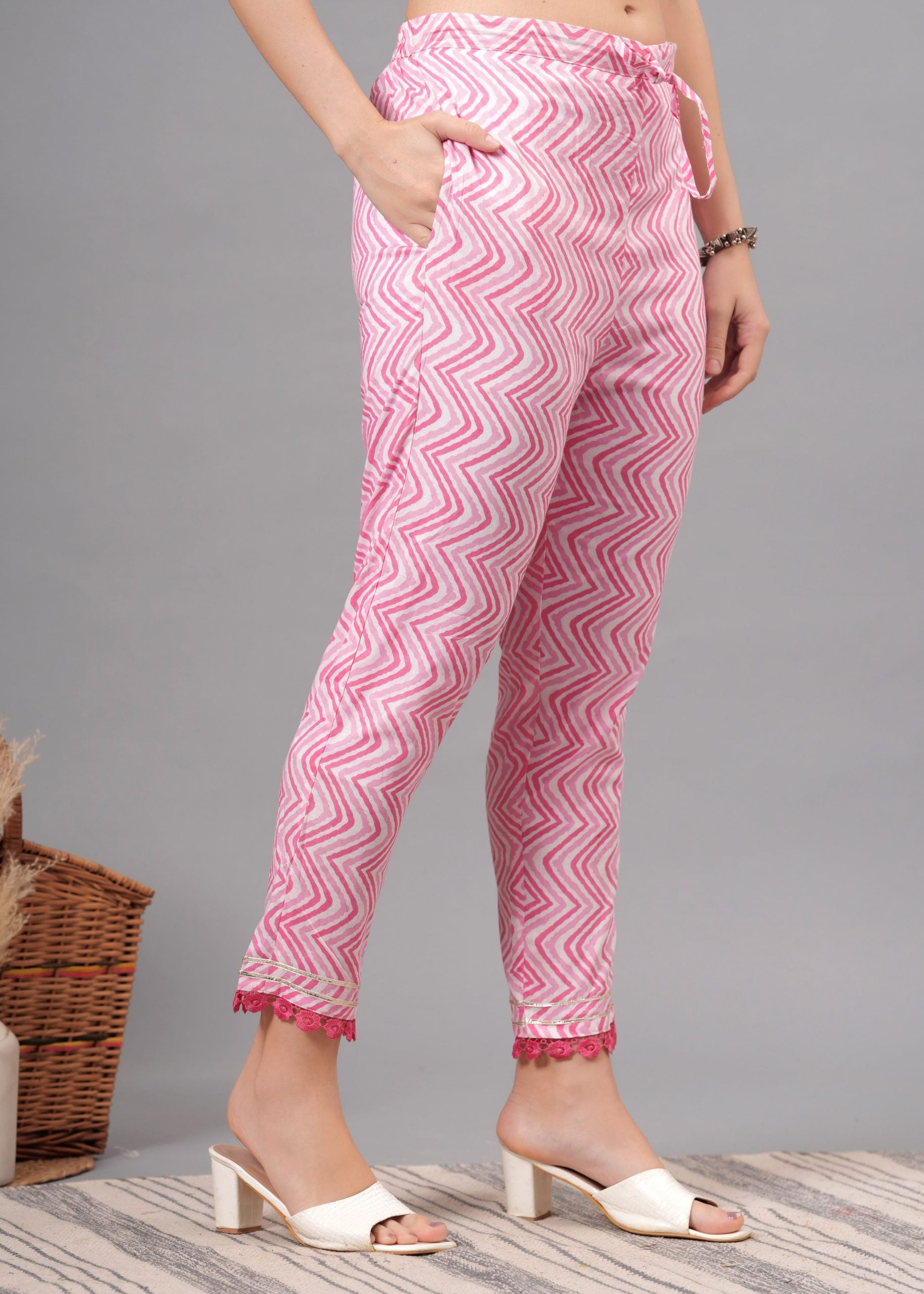 Light Pink Anarkali Kurta Pant & Dupatta set - View 3