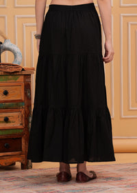 Pari Noir Black Long Maxi Skirt