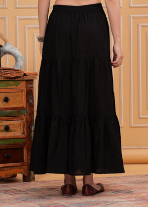 Pari Noir Black Long Maxi Skirt